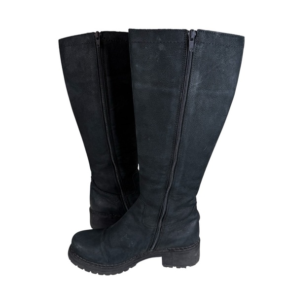 Greyder Black Leather‎ Tall Boots EU 37 US 6.5 Zip Side Closure Block Heel - Picture 2 of 16